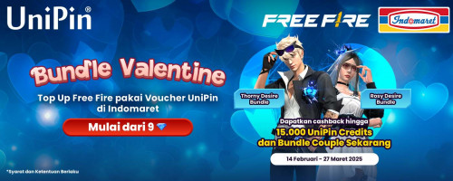 Buruan Beli Voucher Game UniPin di Indomaret, Dapatkan Cashback hingga 15.000 UniPin Credits dan Bundle Couple!
